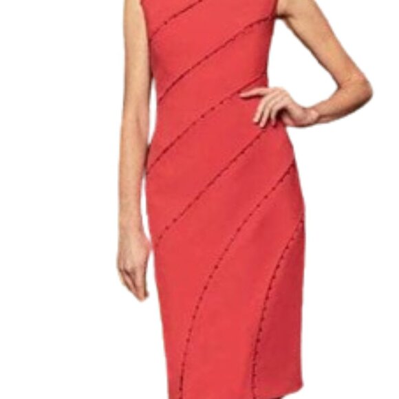 NWT Alexander by Daymor 969 Metallic Beaded Homecoming Dress Red Size 8 - Picture 4 of 6